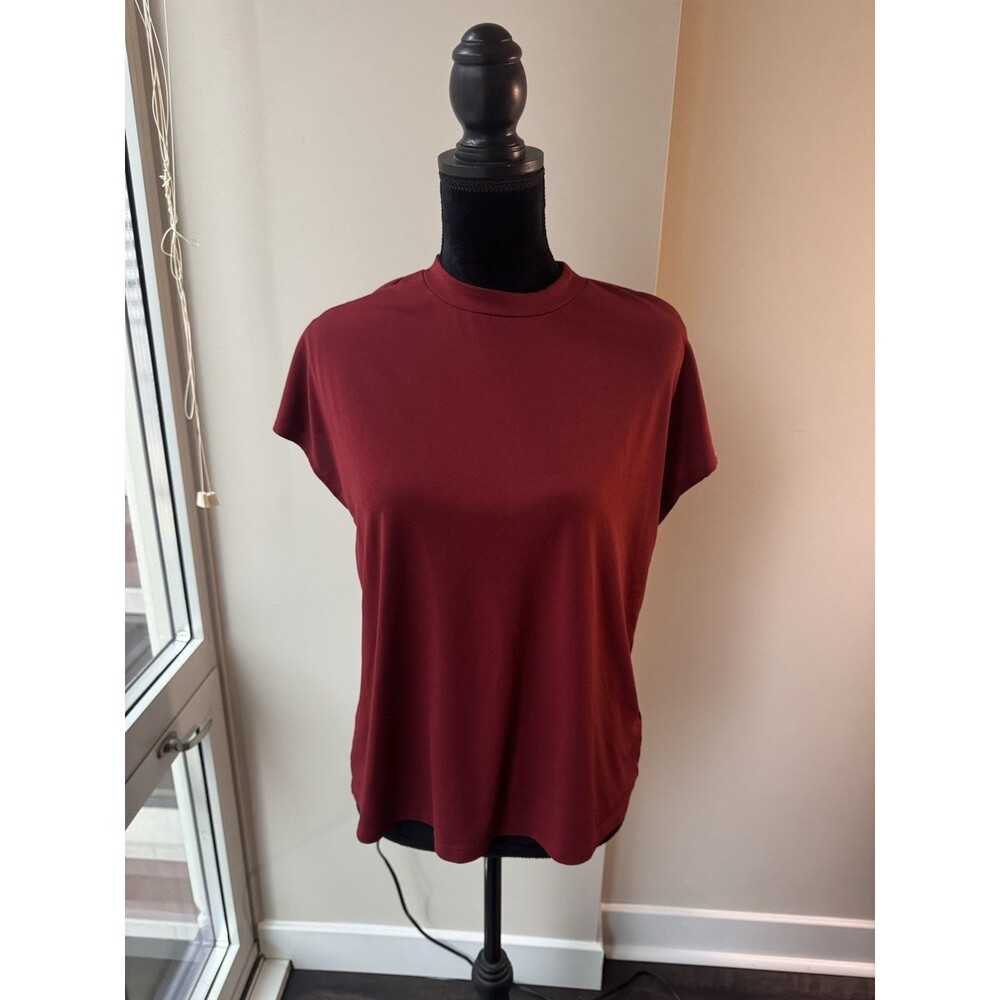 H&M Deep Red Short Sleeve Blouse Size Medium